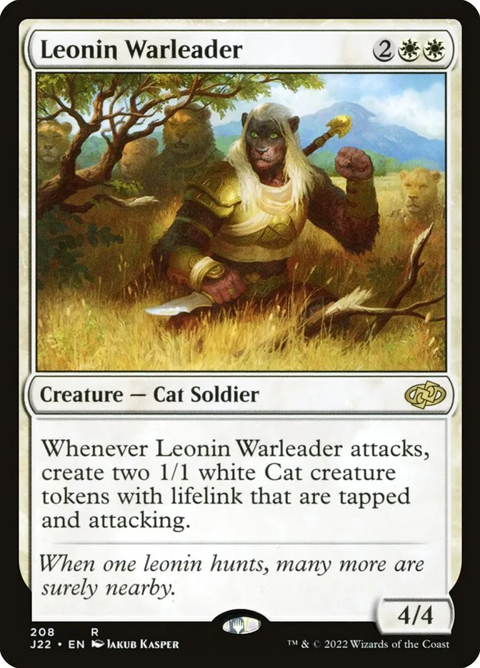 2022 Jumpstart 2022 Leonin Warleader #208 rare card image