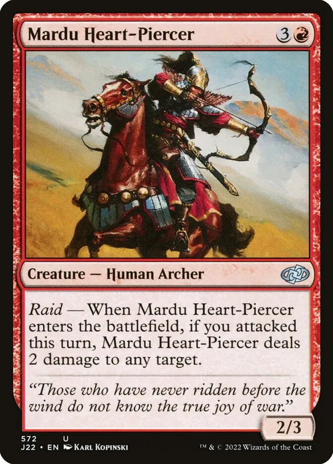 2022 Jumpstart 2022 Mardu Heart-Piercer #572 uncommon card image