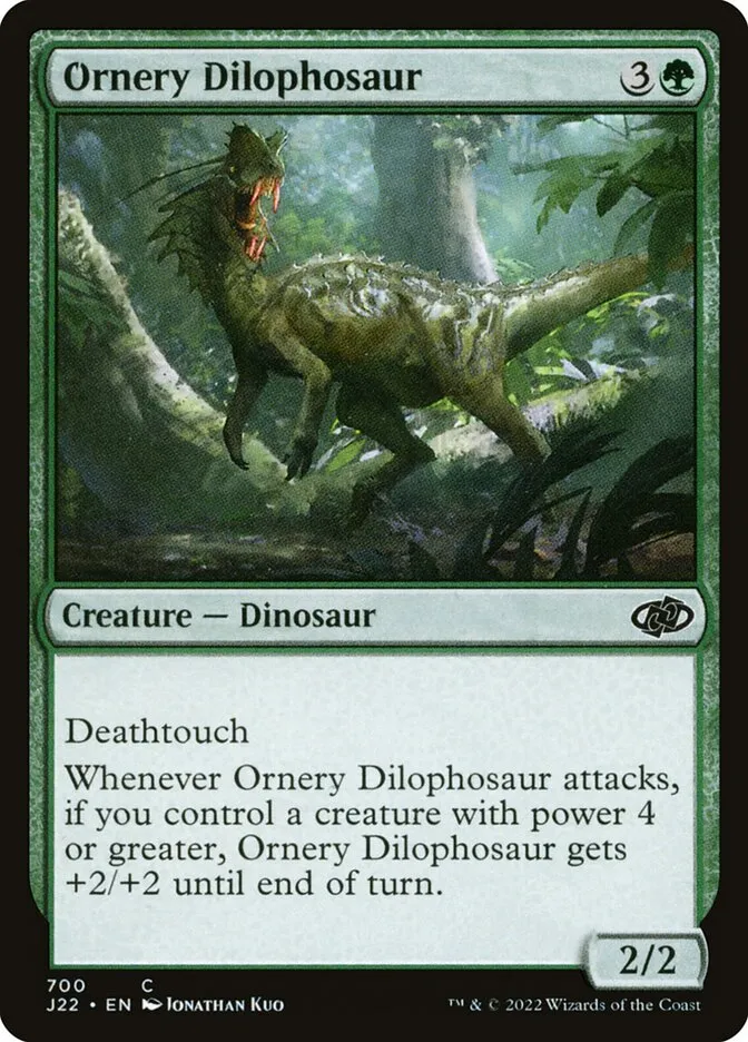 2022 Jumpstart 2022 Ornery Dilophosaur #700 common card image