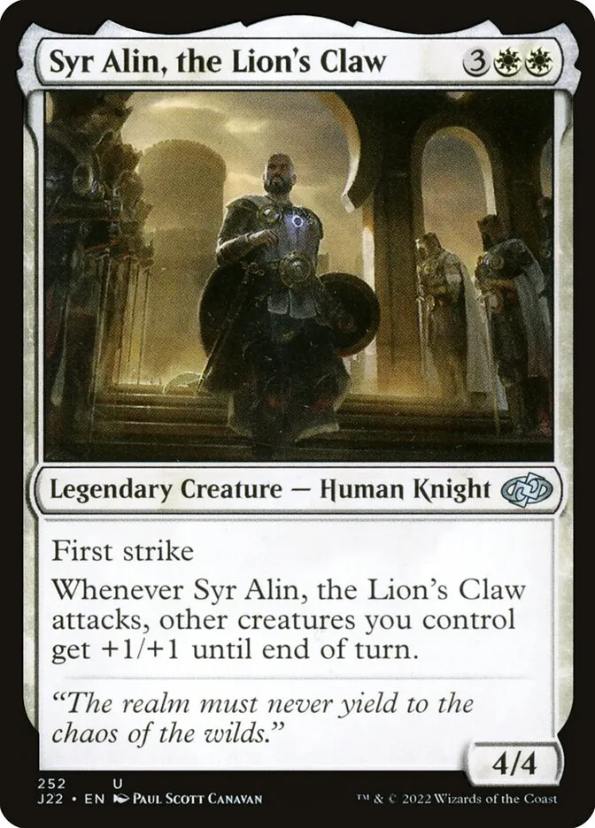 2022 Jumpstart 2022 Syr Alin, the Lion's Claw #252 uncommon card image