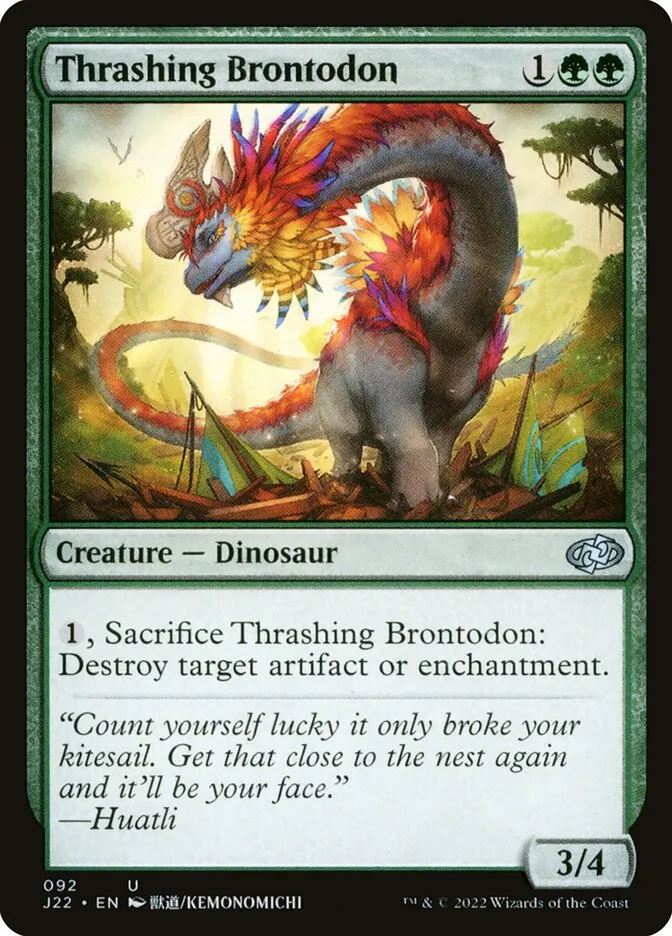 2022 Jumpstart 2022 Thrashing Brontodon #92 uncommon card image