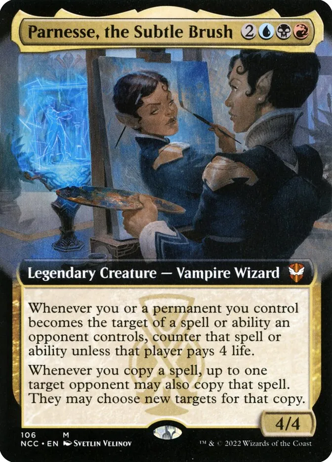 2022 New Capenna Commander Parnesse, the Subtle Brush [Extended Art] mythic #106 mythic card image