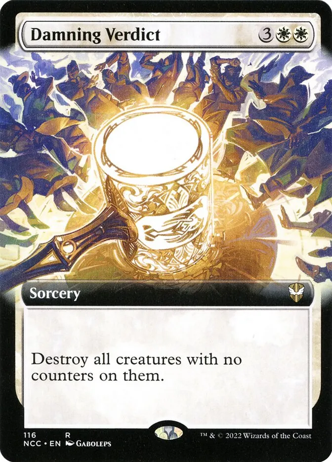 2022 New Capenna Commander Damning Verdict [Extended Art] rare #116 rare card image