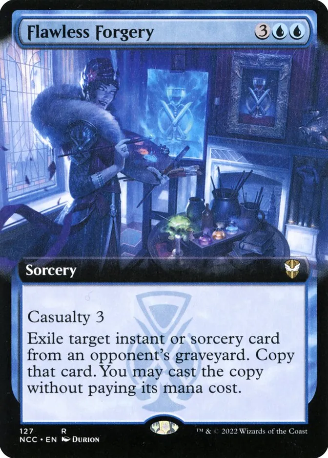 2022 New Capenna Commander Flawless Forgery [Extended Art] rare #127 rare card image