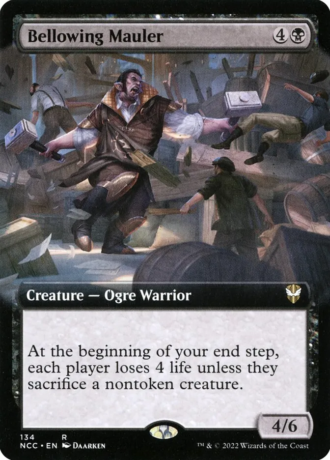 2022 New Capenna Commander Bellowing Mauler [Extended Art] rare #134 rare card image
