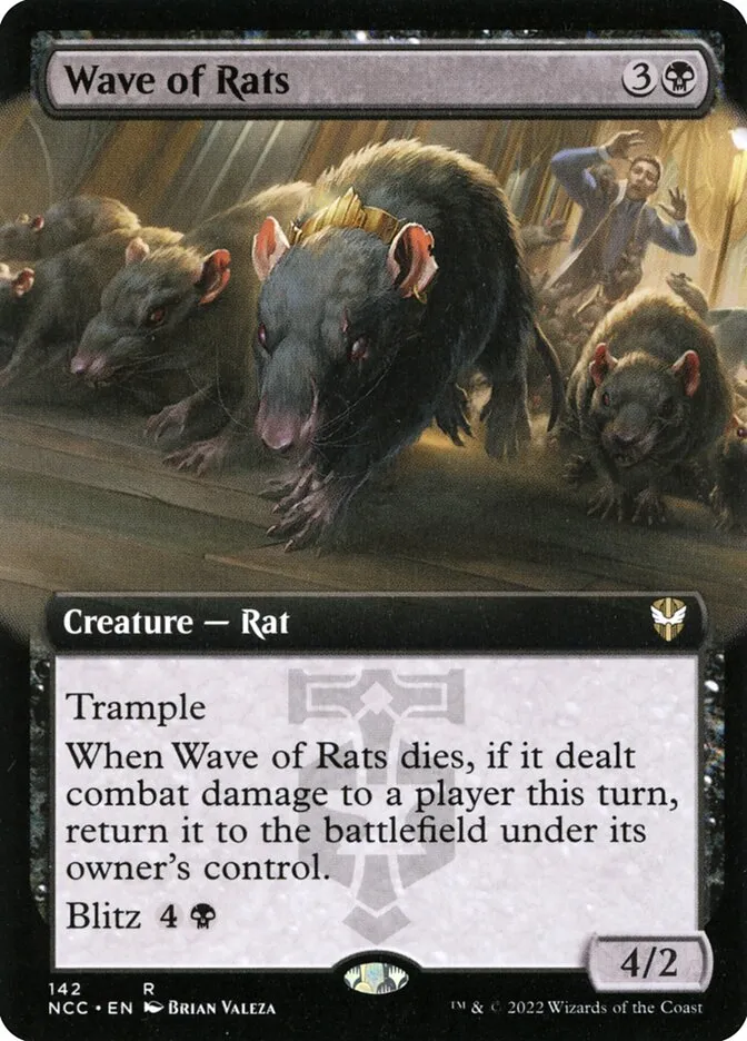 2022 New Capenna Commander Wave of Rats [Extended Art] rare #142 rare card image
