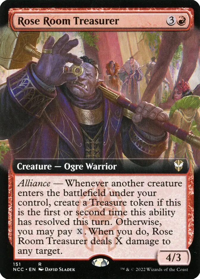 2022 New Capenna Commander Rose Room Treasurer [Extended Art] rare #151 rare card image