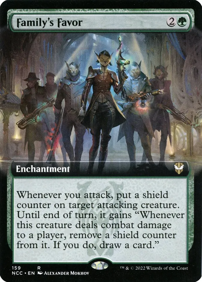 2022 New Capenna Commander Family's Favor [Extended Art] rare #159 rare card image
