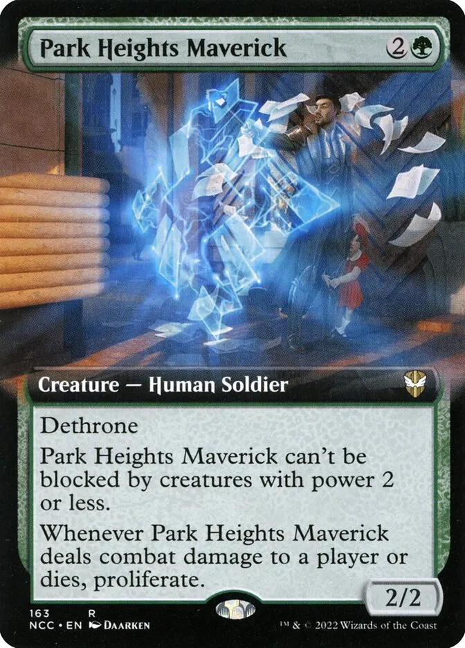 2022 New Capenna Commander Park Heights Maverick [Extended Art] rare #163 rare card image