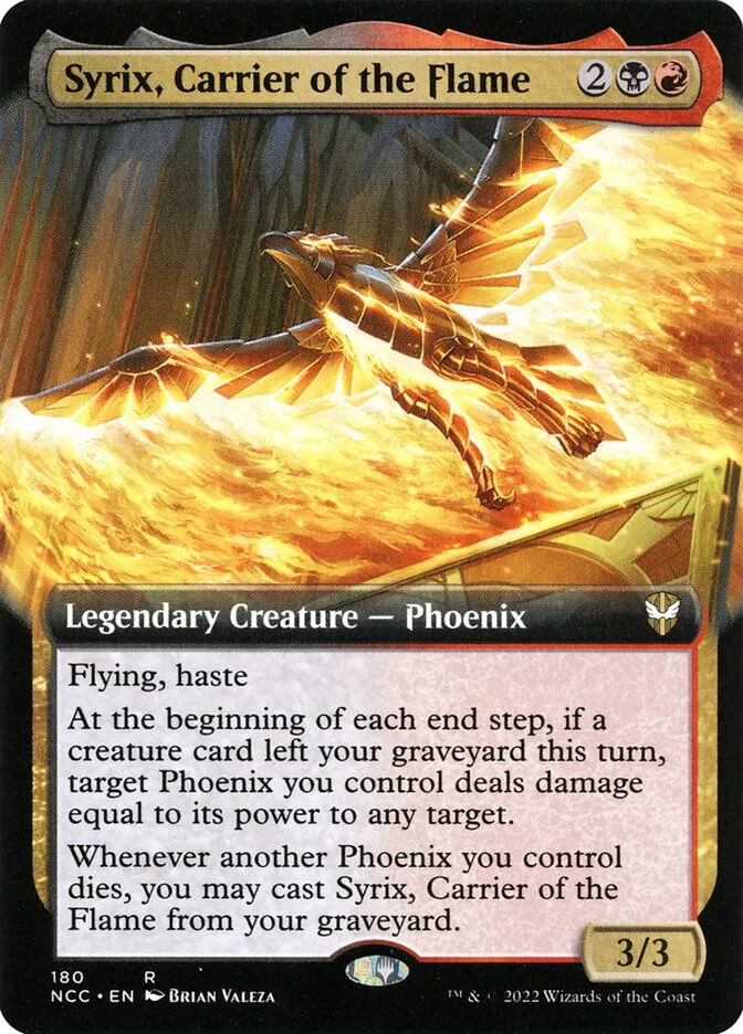 2022 New Capenna Commander Syrix, Carrier of the Flame rare #180 rare card image