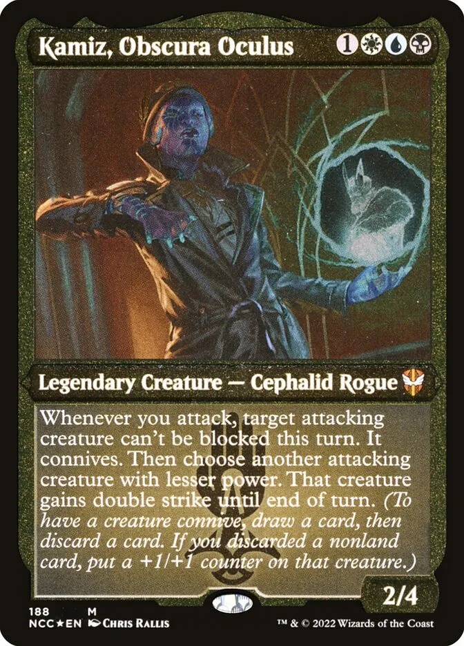 2022 New Capenna Commander Kamiz, Obscura Oculus mythic #188 mythic card image