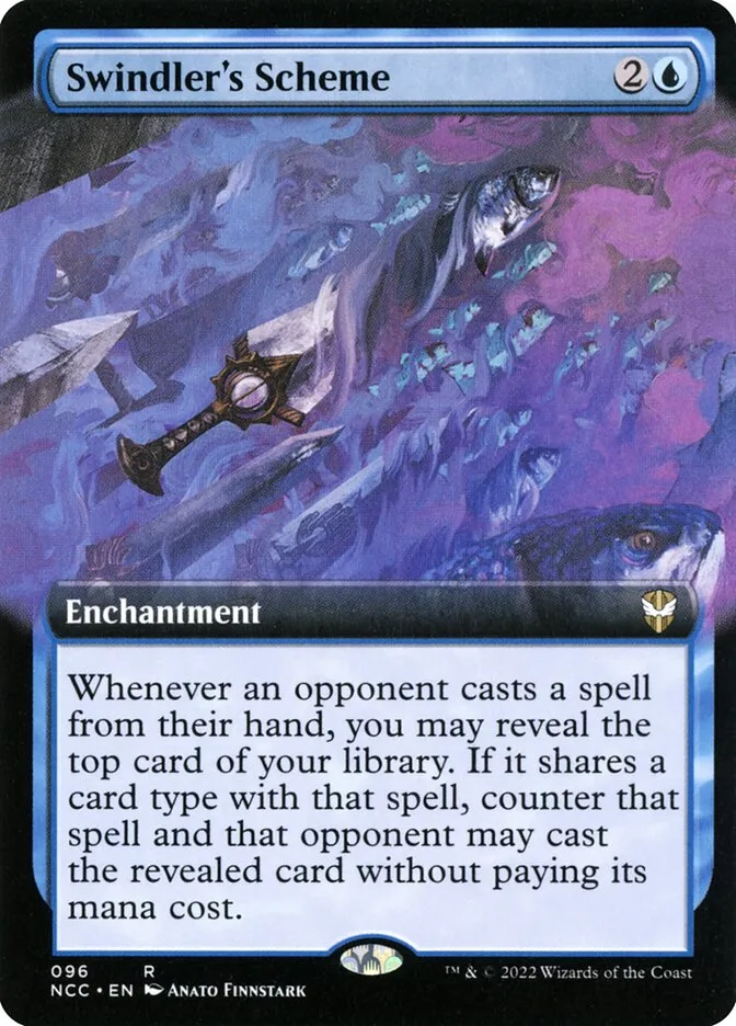 2022 New Capenna Commander Swindler's Scheme [Extended Art] rare #96 rare card image
