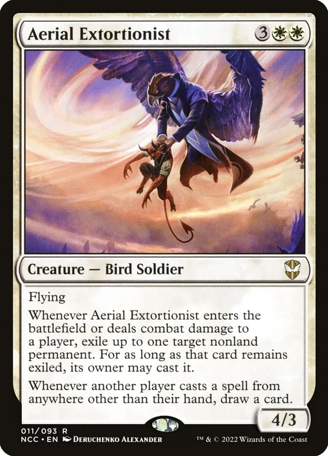 2022 New Capenna Commander Aerial Extortionist #11 rare card image