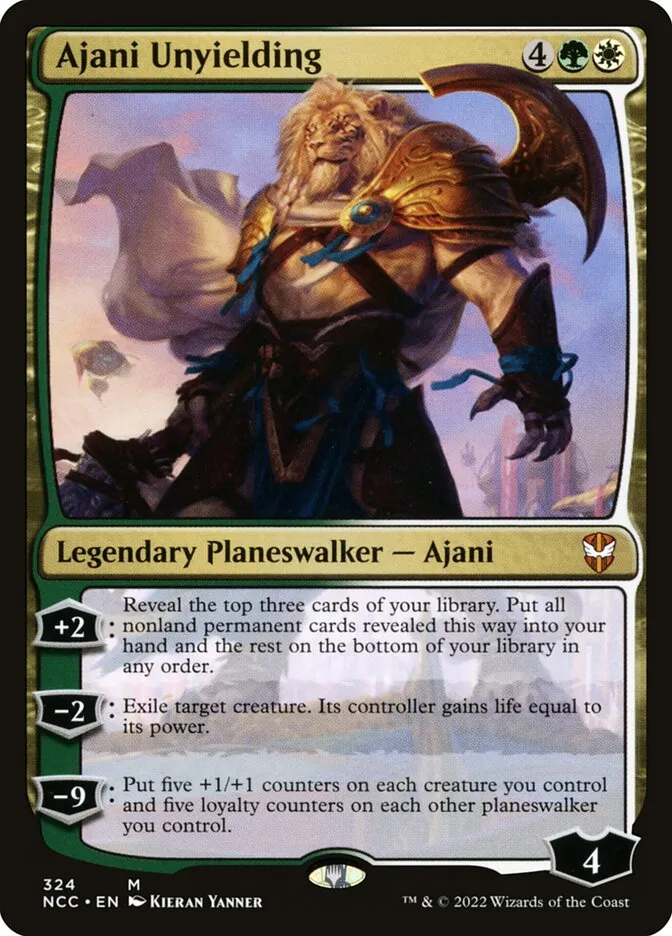 2022 New Capenna Commander Ajani Unyielding mythic #324 mythic card image