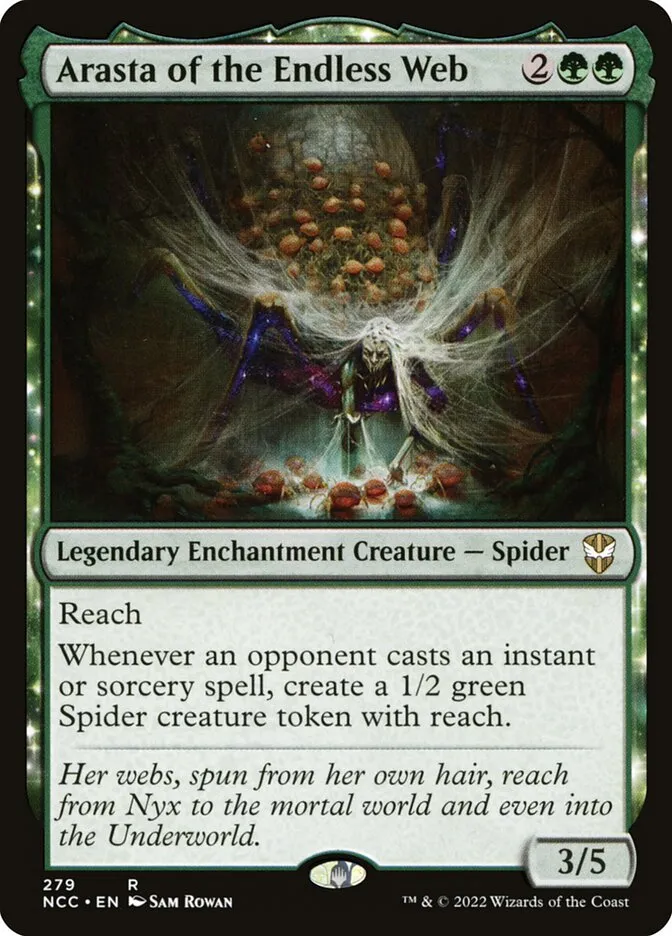 2022 New Capenna Commander Arasta of the Endless Web #279 rare card image