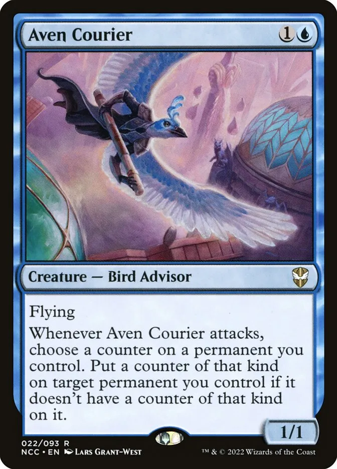 2022 New Capenna Commander Aven Courier #22 rare card image