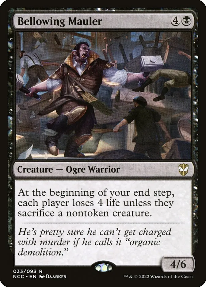 2022 New Capenna Commander Bellowing Mauler #33 rare card image
