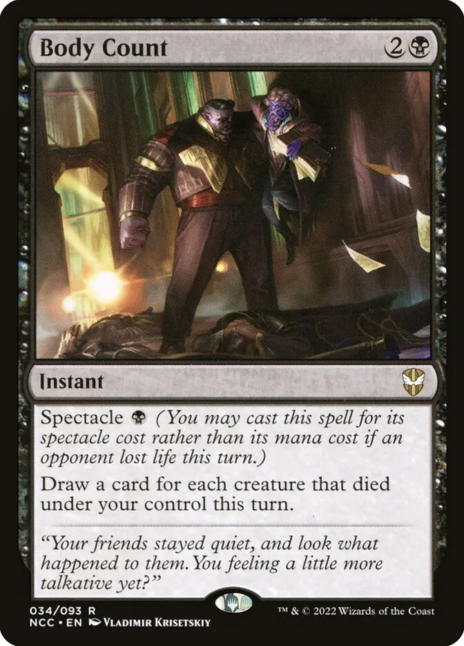 2022 New Capenna Commander Body Count #34 rare card image