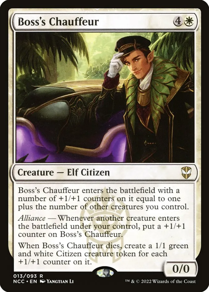 2022 New Capenna Commander Boss's Chauffeur #13 rare card image