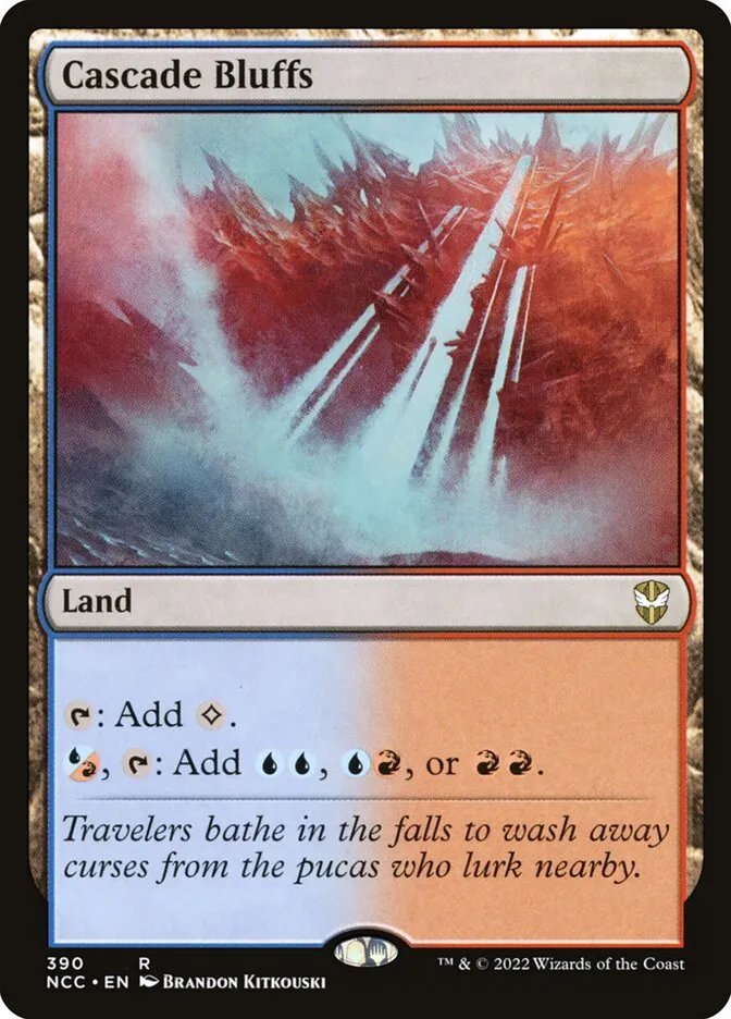 2022 New Capenna Commander Cascade Bluffs #390 rare card image
