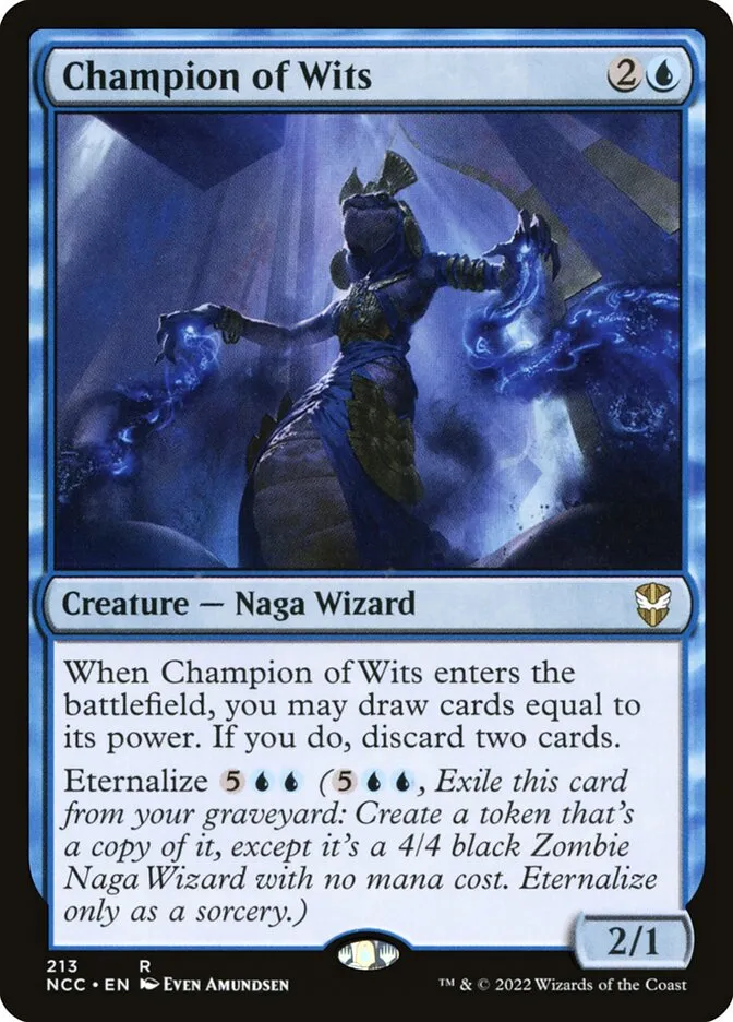 2022 New Capenna Commander Champion of Wits #213 rare card image