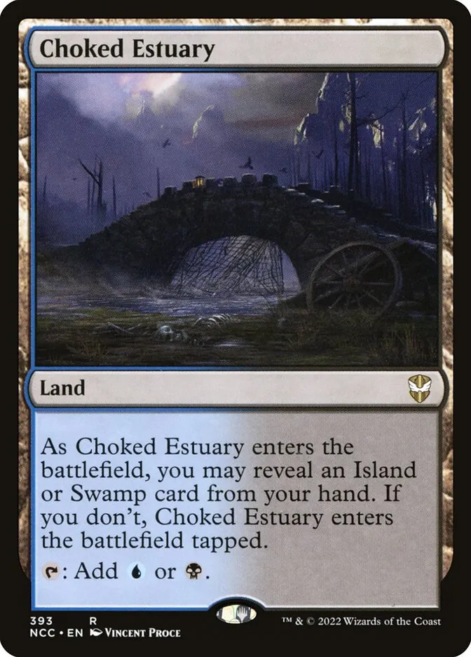 2022 New Capenna Commander Choked Estuary #393 rare card image