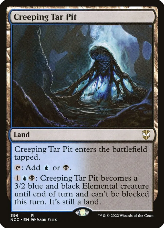 2022 New Capenna Commander Creeping Tar Pit #396 rare card image