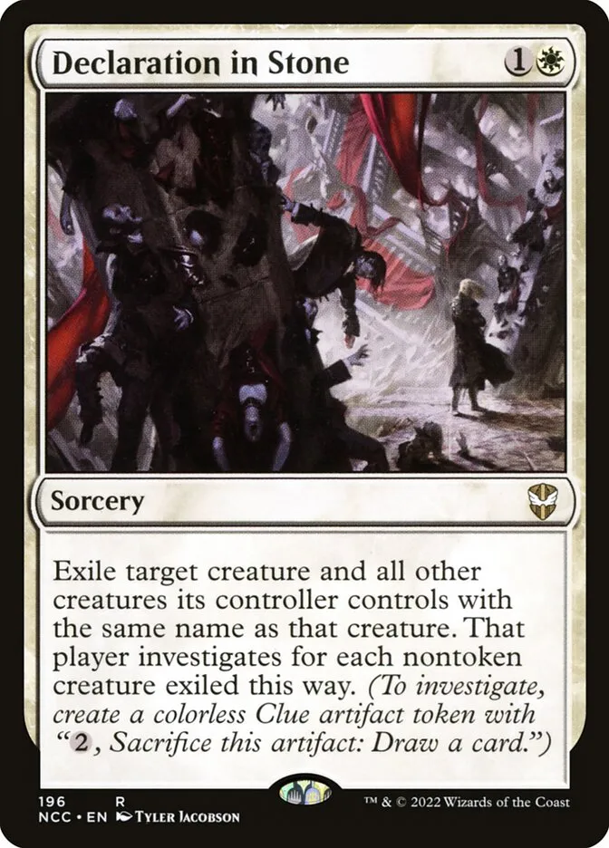 2022 New Capenna Commander Declaration in Stone rare #196 rare card image