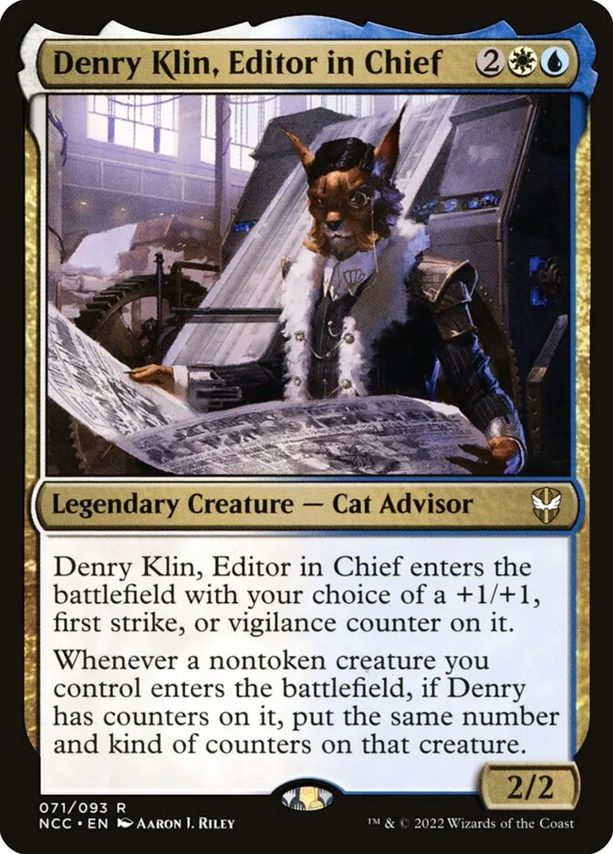 2022 New Capenna Commander Denry Klin, Editor in Chief #71 rare card image