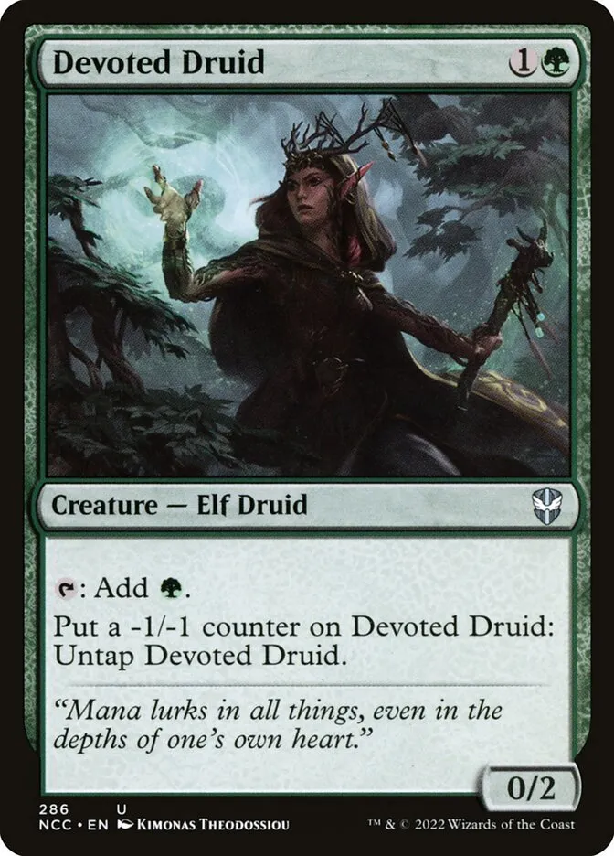 2022 New Capenna Commander Devoted Druid uncommon #286 uncommon card image