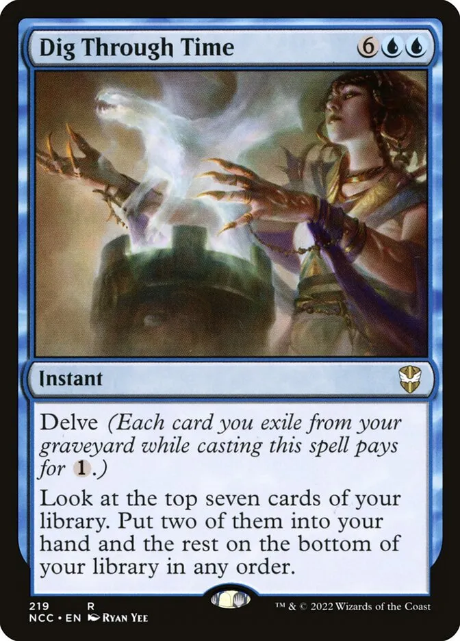 2022 New Capenna Commander Dig Through Time rare #219 rare card image