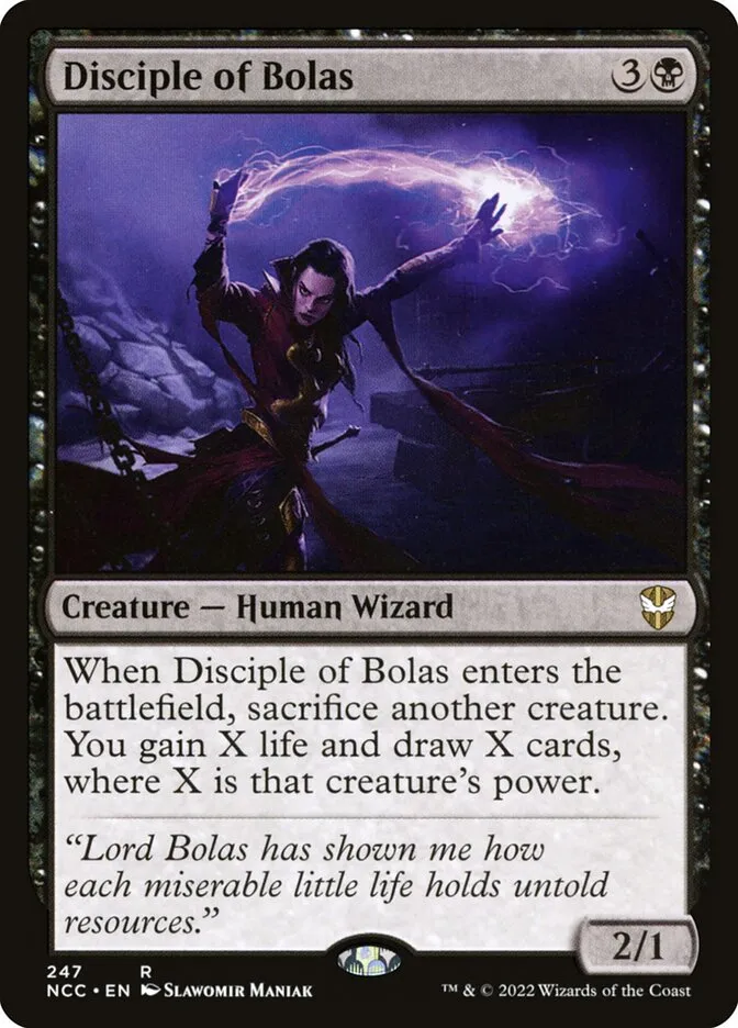 2022 New Capenna Commander Disciple of Bolas #247 rare card image