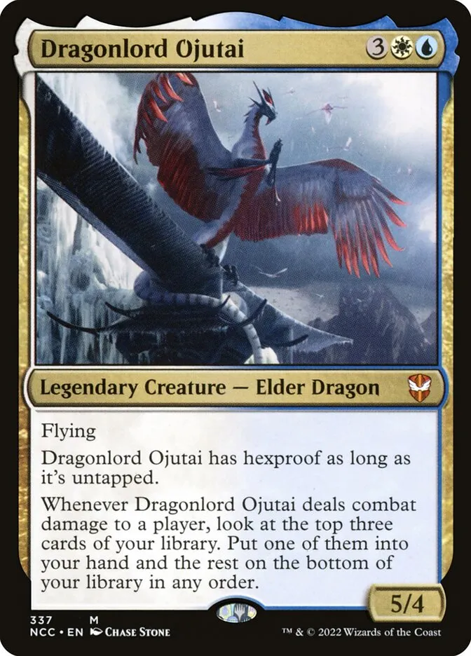 2022 New Capenna Commander Dragonlord Ojutai mythic #337 mythic card image