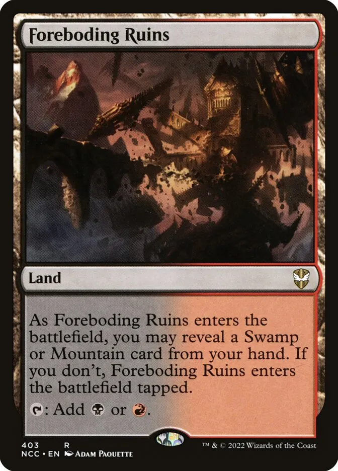 2022 New Capenna Commander Foreboding Ruins rare #403 rare card image