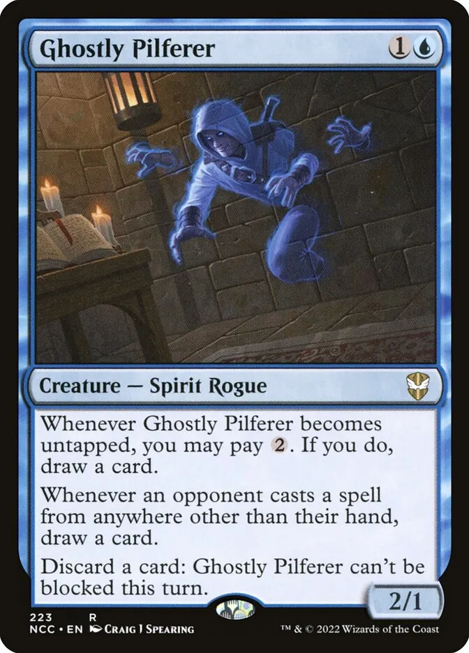 2022 New Capenna Commander Ghostly Pilferer #223 rare card image