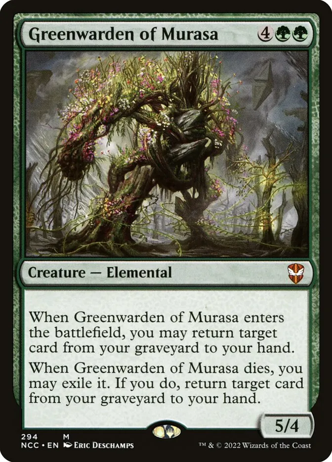 2022 New Capenna Commander Greenwarden of Murasa mythic #294 mythic card image
