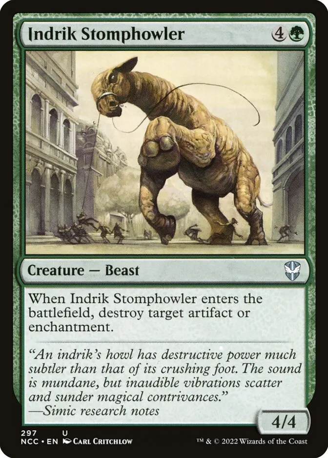 2022 New Capenna Commander Indrik Stomphowler #297 uncommon card image