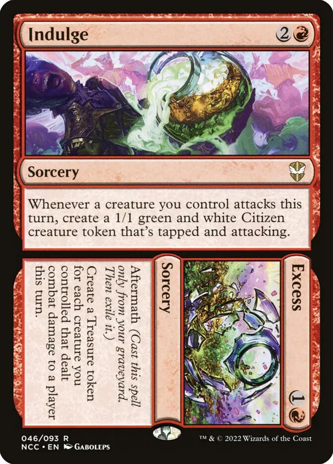 2022 New Capenna Commander Indulge // Excess #46 rare card image