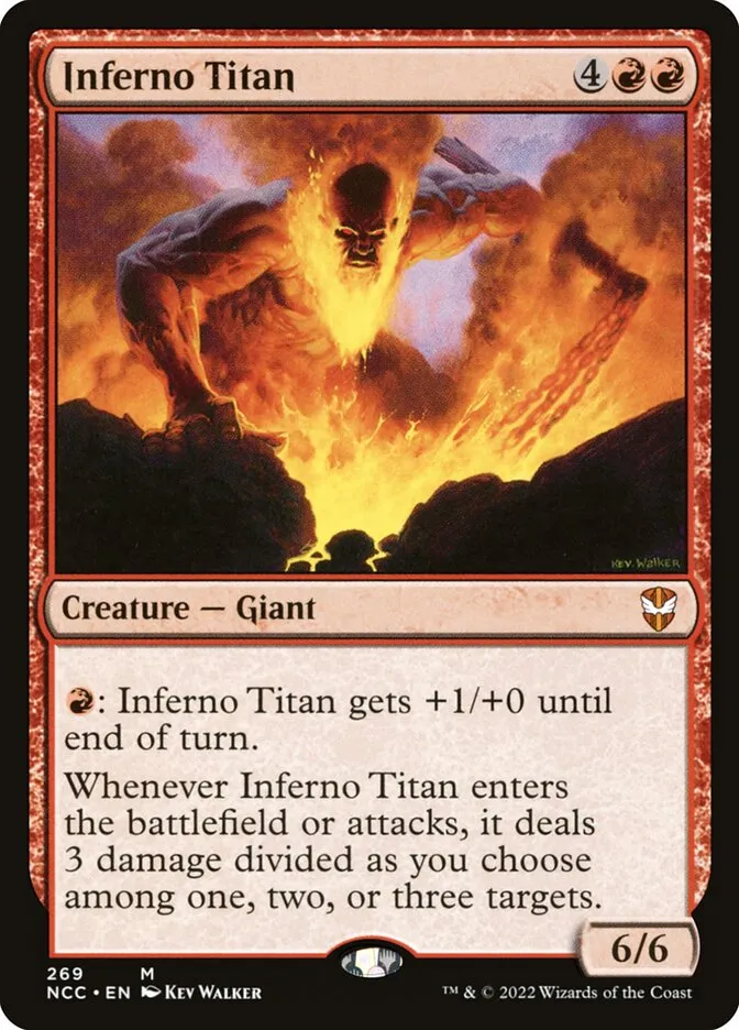 2022 New Capenna Commander Inferno Titan mythic #269 mythic card image