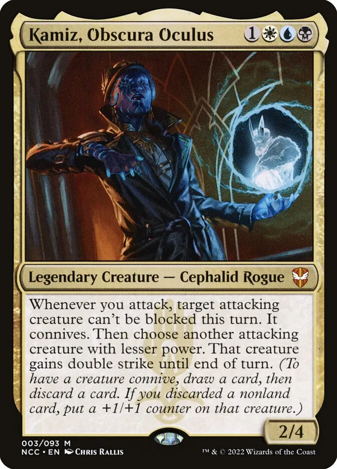 2022 New Capenna Commander Kamiz, Obscura Oculus mythic #3 mythic card image
