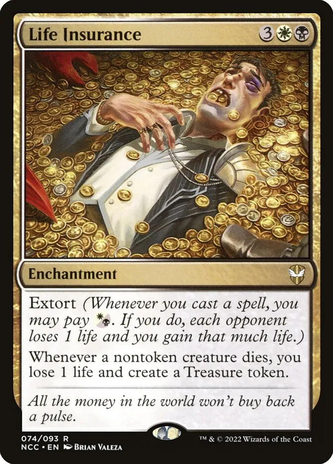 2022 New Capenna Commander Life Insurance #74 rare card image