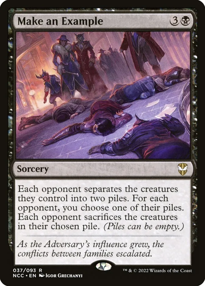 2022 New Capenna Commander Make an Example rare #37 rare card image