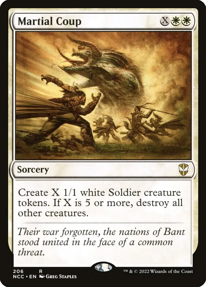 2022 New Capenna Commander Martial Coup #206 rare card image