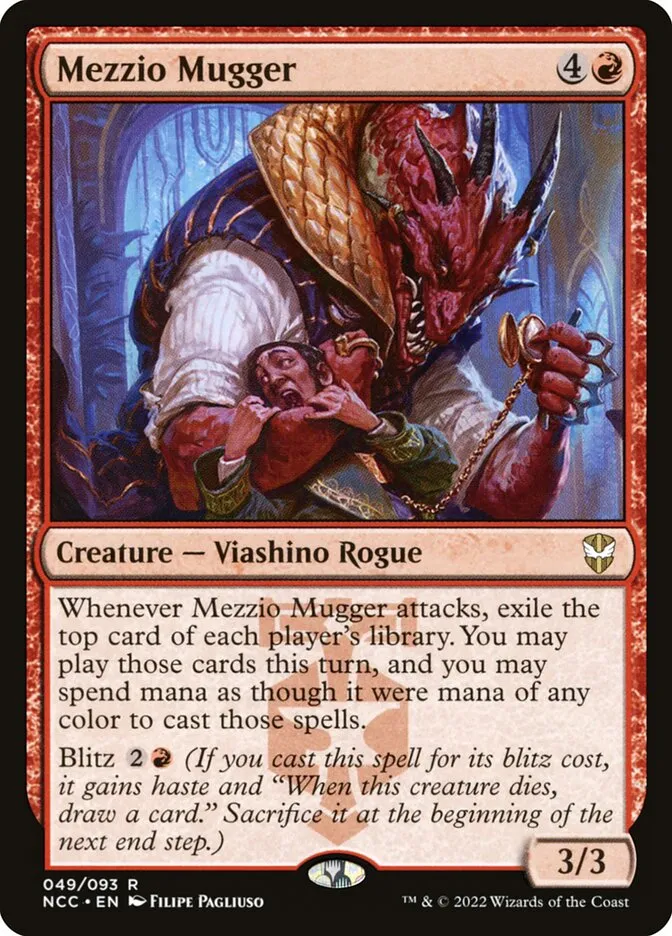2022 New Capenna Commander Mezzio Mugger #49 rare card image