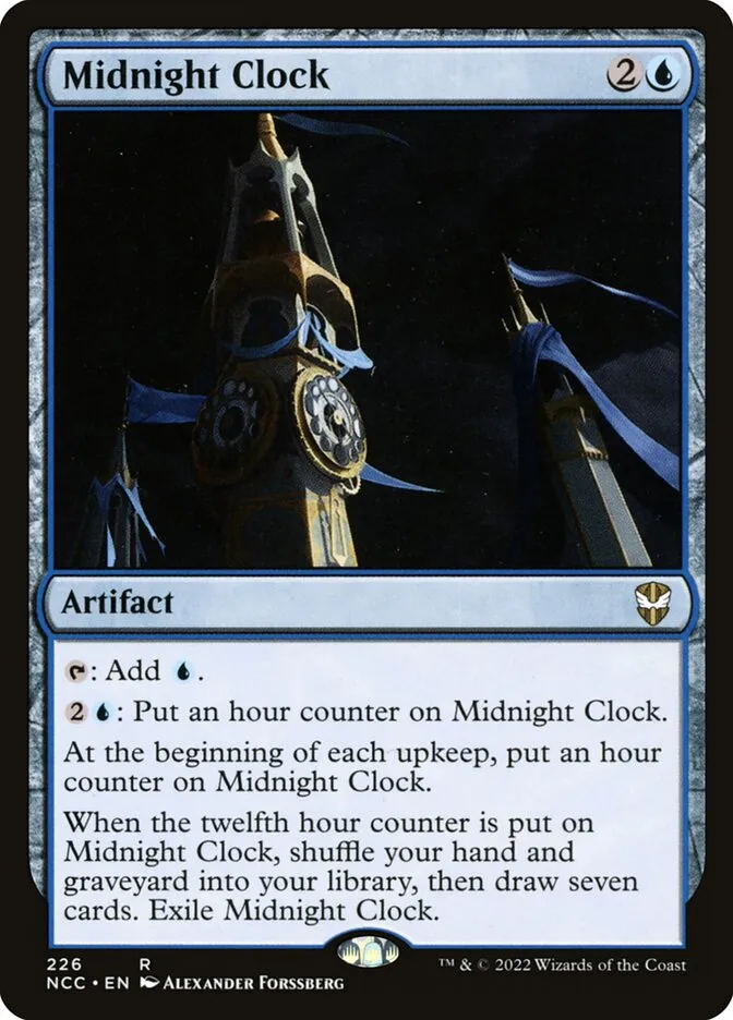 2022 New Capenna Commander Midnight Clock rare #226 rare card image