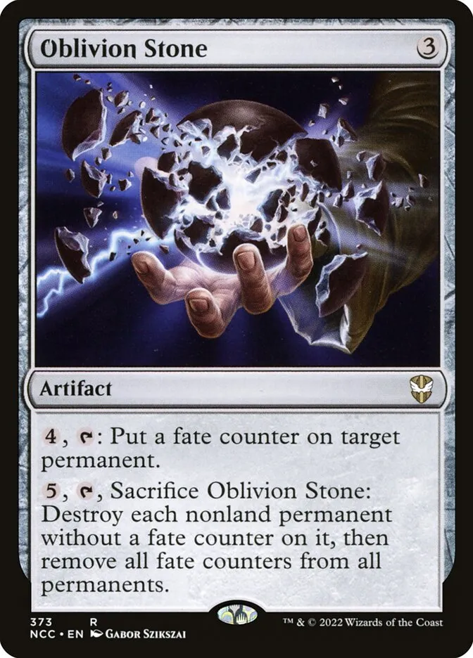 2022 New Capenna Commander Oblivion Stone #373 rare card image
