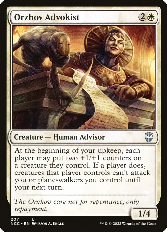 2022 New Capenna Commander Orzhov Advokist #207 uncommon card image