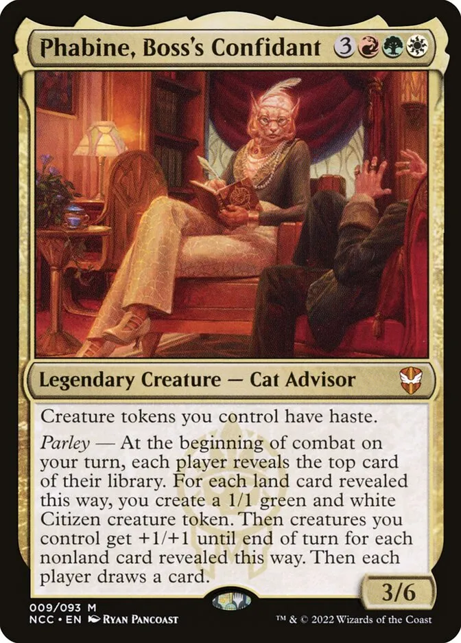 2022 New Capenna Commander Phabine, Boss's Confidant mythic #9 mythic card image