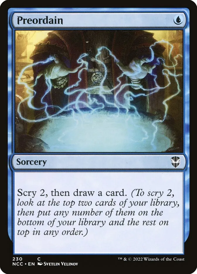 2022 New Capenna Commander Preordain common #230 common card image