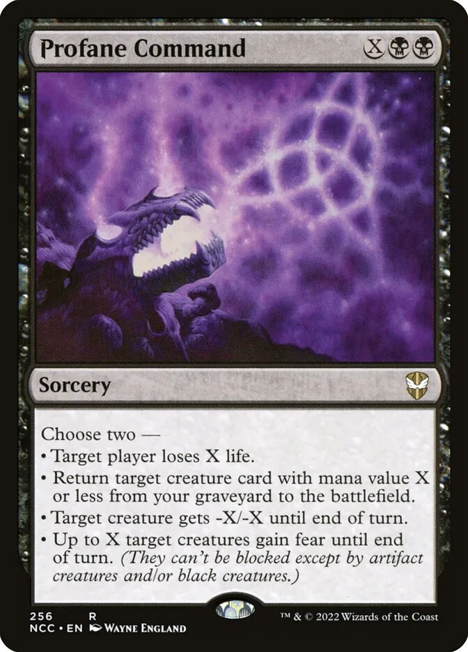 2022 New Capenna Commander Profane Command rare #256 rare card image